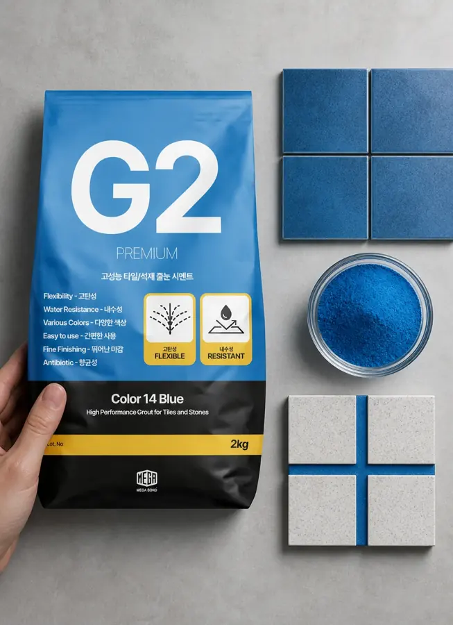 줄눈시멘트 Color 14 Blue 포장과 줄눈 샘플 이미지