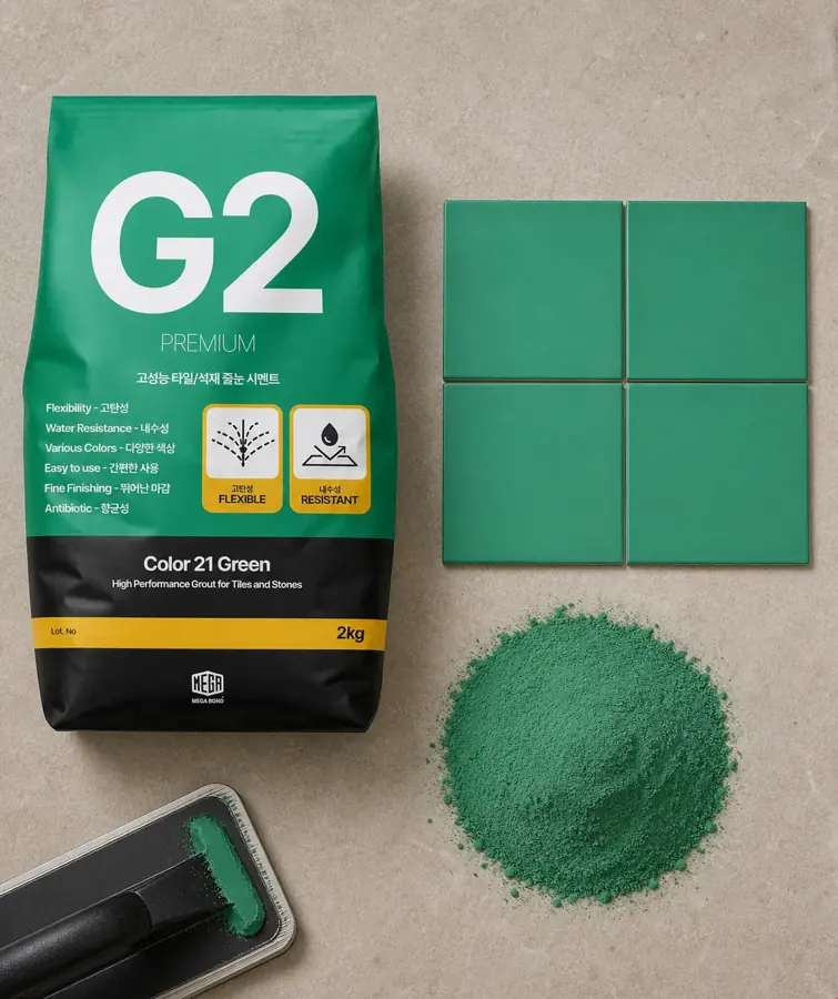줄눈시멘트 Color 21 Green 포장과 줄눈 샘플 이미지